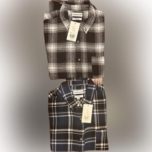 Saddlebred Other - 2-Men's Saddlebred Black/white and dark blue/black flannel button down NWT